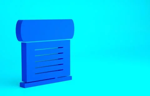 Blue Decree, paper, parchment, scroll icon icon isolated on blue background.  Illustrazione stock