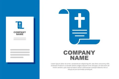 Blue Decree, paper, parchment, scroll icon icon isolated on white background Illustrazione stock