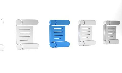 Blue Decree, paper, parchment, scroll icon icon isolated on white backgroun.. Stock Illustration