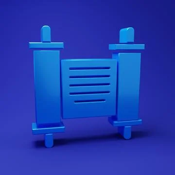 Blue Decree, paper, parchment, scroll icon icon isolated on blue background.. Illustrazione stock