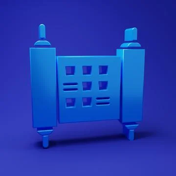 Blue Decree, paper, parchment, scroll icon icon isolated on blue background.. Illustration