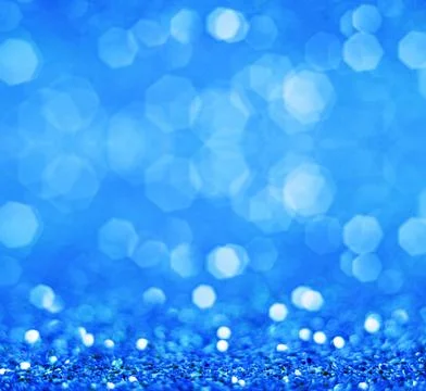 Blue defocused glitter background. Stock Photos