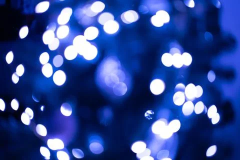 Blue defocused lights, background or texture. Stock Illustration