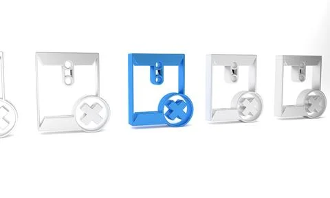 Blue Delete envelope icon isolated on white background. Delete or error let.. Stockillustratie