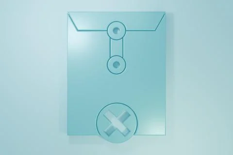 Blue Delete envelope icon isolated on blue background. Delete or error lett.. 스톡 일러스트