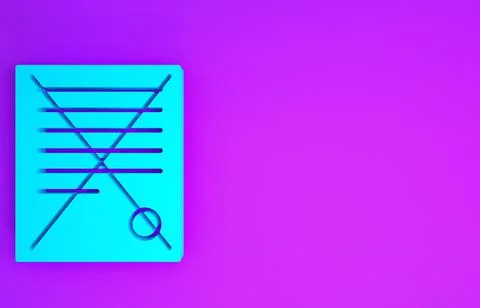 Blue Delete file document icon isolated on purple background. Rejected docume イラスト素材