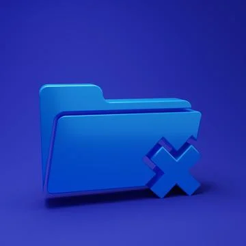 Blue Delete folder icon isolated on blue background. Folder with recycle bi.. イラスト素材