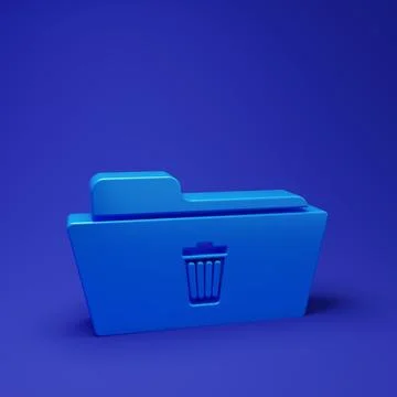 Blue Delete folder icon isolated on blue background. Folder with recycle bi.. Stock Illustration