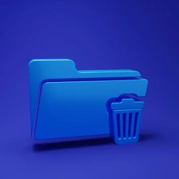 Blue Delete folder icon isolated on blue background. Folder with recycle bi.. 스톡 일러스트