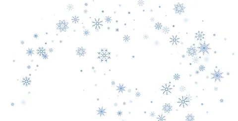 Blue delicate openwork snowflakes scatter on a white background. Festive back Stock Illustration