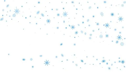 Blue delicate openwork snowflakes scatter on a white background. Festive back Stockillustratie