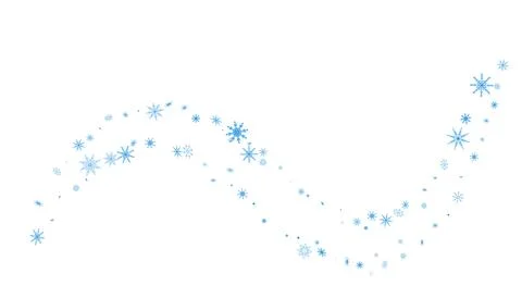 Blue delicate openwork snowflakes scatter on a white background. Festive back Stock Illustration