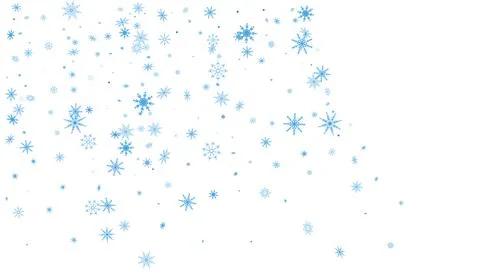 Blue delicate openwork snowflakes scatter on a white background. Festive back Stock Illustration