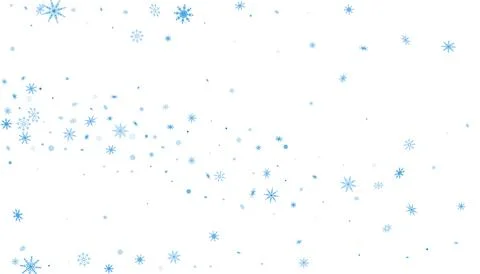 Blue delicate openwork snowflakes scatter on a white background. Festive back Stock Illustration