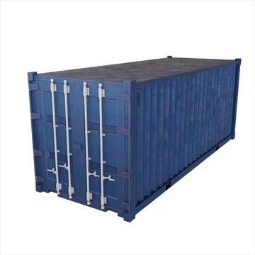 Blue Delivery Cargo Container. Shipping Container. Realistic 3D Render. Isolated Stock Photos