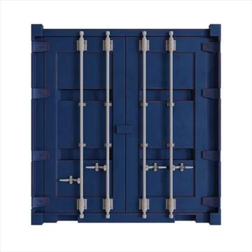 Blue Delivery Cargo Container. Shipping Container. Realistic 3D Render. Isolated Stock Photos
