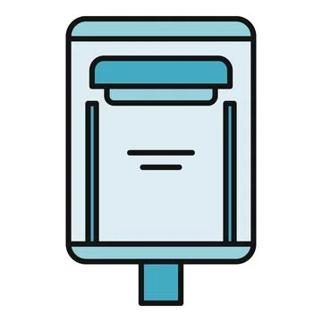 Blue delivery mailbox for mail services and postage Stock Illustration