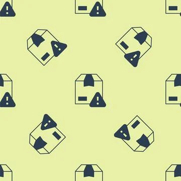 Blue Delivery security with shield icon isolated seamless pattern on yellow Stockillustratie