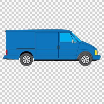 Blue Delivery Van Illustrazione stock