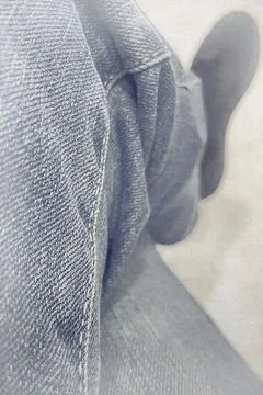 Blue Denim Fabric Texture with Stitching Detail Foto stock
