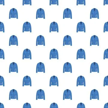 Blue denim jacket seamless pattern fashion background Stock Illustration