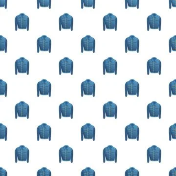 Blue denim jacket textile pattern on white Stock Illustration