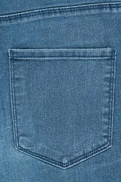 Blue denim jeans back pocket with stitching detail. Close up of classic cas.. Foto stock