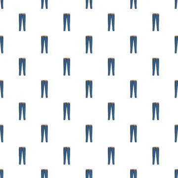 Blue denim jeans seamless pattern on white background Illustrazione stock