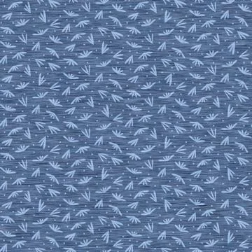 Blue denim marl seamless pattern with patterned leaves. Jeans texture fabric Stock Illustration