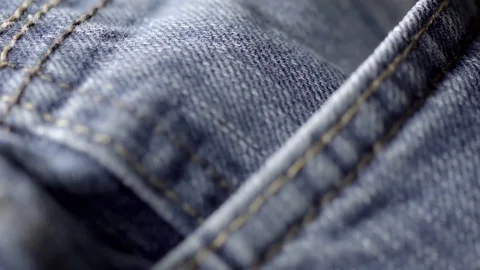 Blue Denim material extreme close up 4K stock footage Stock Footage 82790971