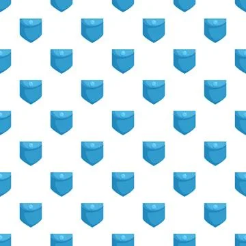 Blue denim pocket seamless pattern background design Stock Illustration