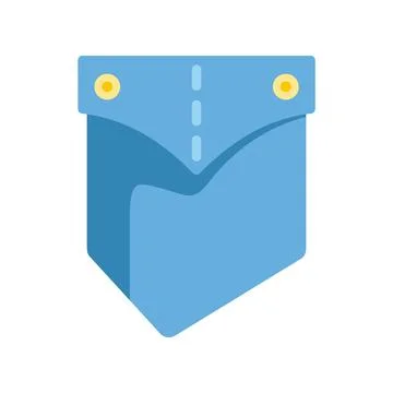 Blue denim pocket vector icon illustration for fashion Illustrazione stock