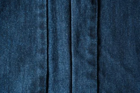Blue Denim Texture with three Vertical Seam lines in the middle Stock Photos