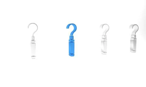 Blue Dental explorer scaler for teeth icon isolated on white background. Mi.. Stock Illustration