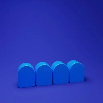 Blue Dentures model icon isolated on blue background. Teeth of the upper ja.. Stock Illustration