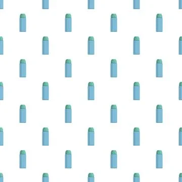Blue deodorant bottles creating a seamless pattern Stock Illustration