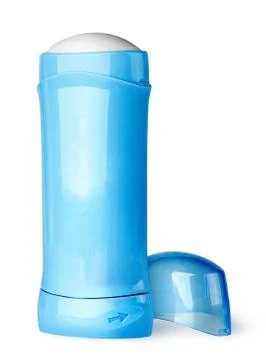 Blue deodorant container cap behind Stock Photos