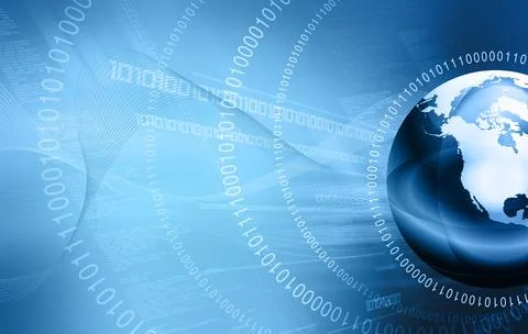 Blue design with the world map Stock Photos
