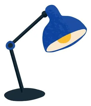 Blue Desk Lamp for Study Reading and School Work Stock-Illustration