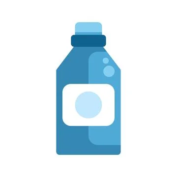 Blue detergent bottle with bubbles for laundry illustration Stock Illustration