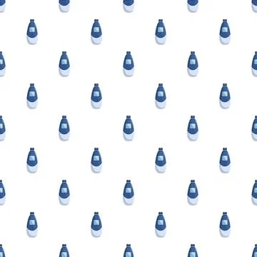 Blue detergent bottles creating seamless pattern background 스톡 일러스트