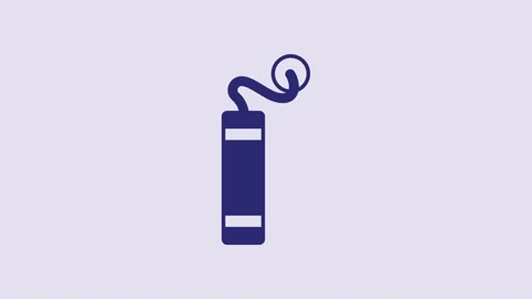 Blue Detonate dynamite bomb stick icon isolated on purple background. Time bomb Stock Footage 232854741