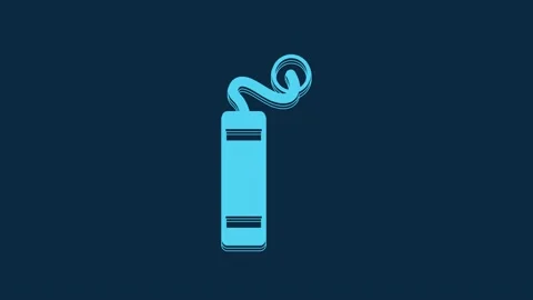 Blue Detonate dynamite bomb stick icon isolated on blue background. Time bomb - Stock Footage 235936905