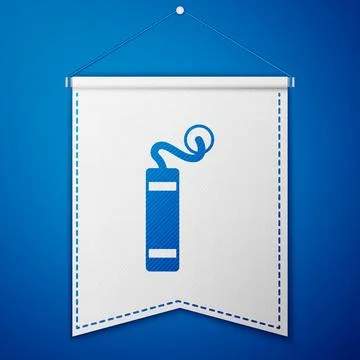 Blue Detonate dynamite bomb stick icon isolated on blue background. Time bomb - イラスト素材