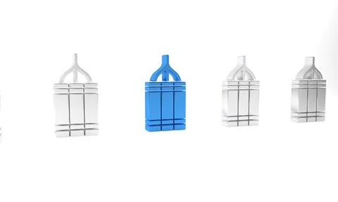 Blue Detonate dynamite bomb stick icon isolated on white background. Time b.. Stock Illustration