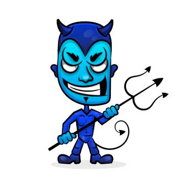 Blue Devil Head Stock Illustration