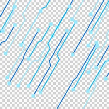 Blue diagonal circuit traces pattern transparent PNG design element Stock Photos
