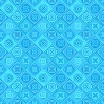 Blue diagonal curved shape pattern - vector mosaic tile background design Stock Illustration