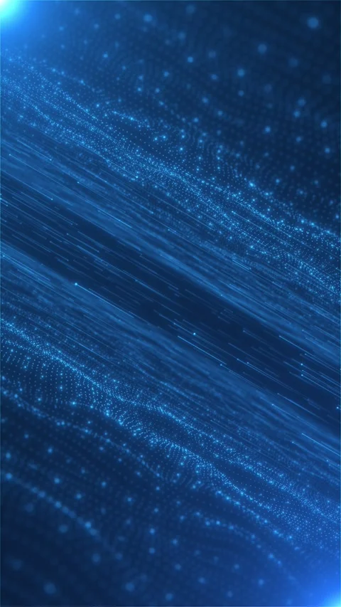 Blue diagonal data stream background with glowing particle trails, fast light mo Stock Footage 340551424