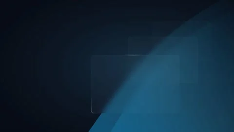 Blue diagonal geometric glass layers on dark background. 4K 스톡 동영상 342114225